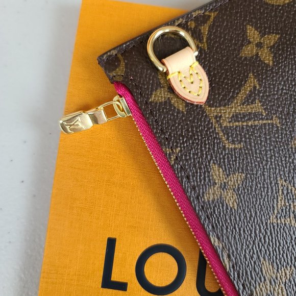 Authentic Louis Vuitton Neverfull Pouch GM Peony - Picture 4 of 12